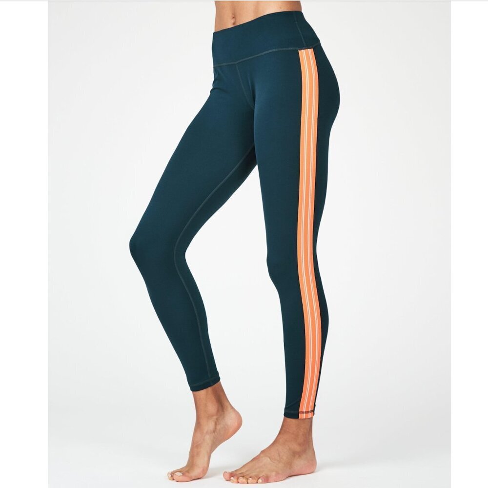 New w/Tags - sz Lrg - Sweaty Betty 7/8 Contour Leggings - Blue + Orange Stripe